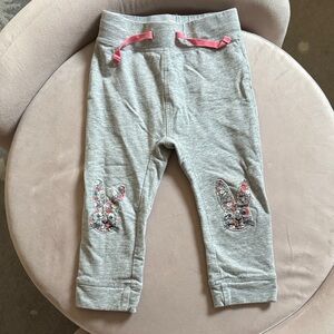 Baby Boden Gray Kids Bottoms with Bunny Design